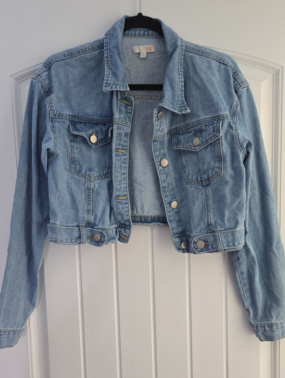 Gianni Bini Light Blue Cropped Denim Jacket